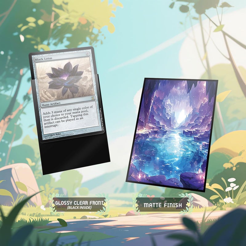 Kiiransr MTG Card Sleeves - Underground Sea(Blue Black) - Fantasy Dual Lands Series - Ultra Clear Front & Matte Finish Back, 100 Count Standard Size TCG Art Sleeves for Magic The Gathering - Image 3